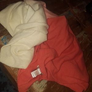 Coral Cream cashmere ombre shawl